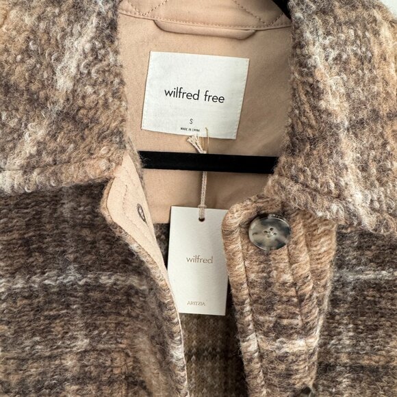 NEW Aritzia Boxy Autumn Wool Shirt Jacket - Brown Plaid - Size S - Picture 3 of 5